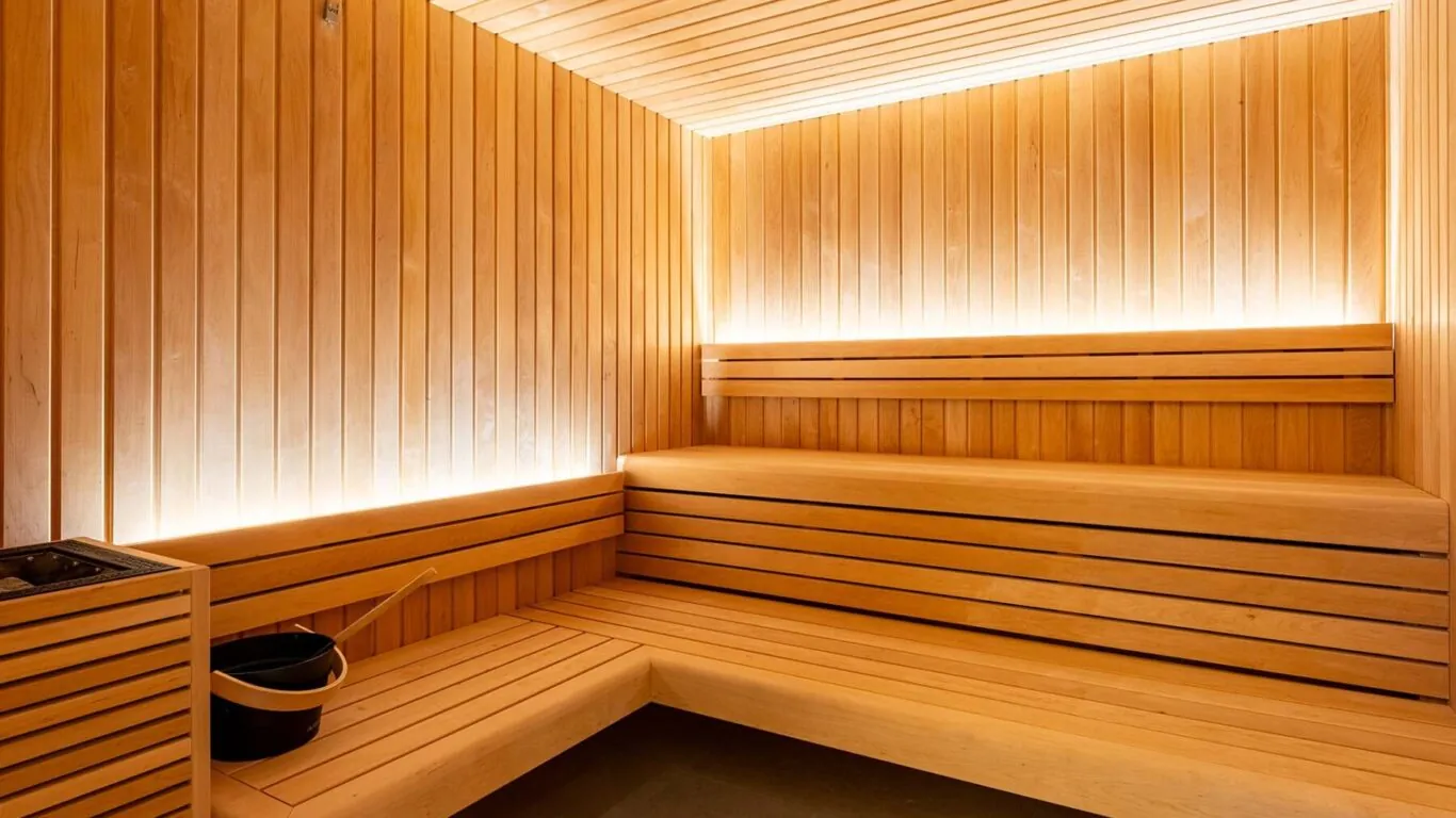 Le sauna de l’hôtel Astra Opéra offre un espace intime et apaisant, parfait pour se détendre et évacuer le stress.