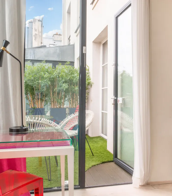 Vue depuis le balcon d’une Chambre Twin Privilège avec balcon