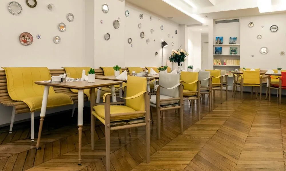 salle de petit-déjeuner à l’Hôtel 34B