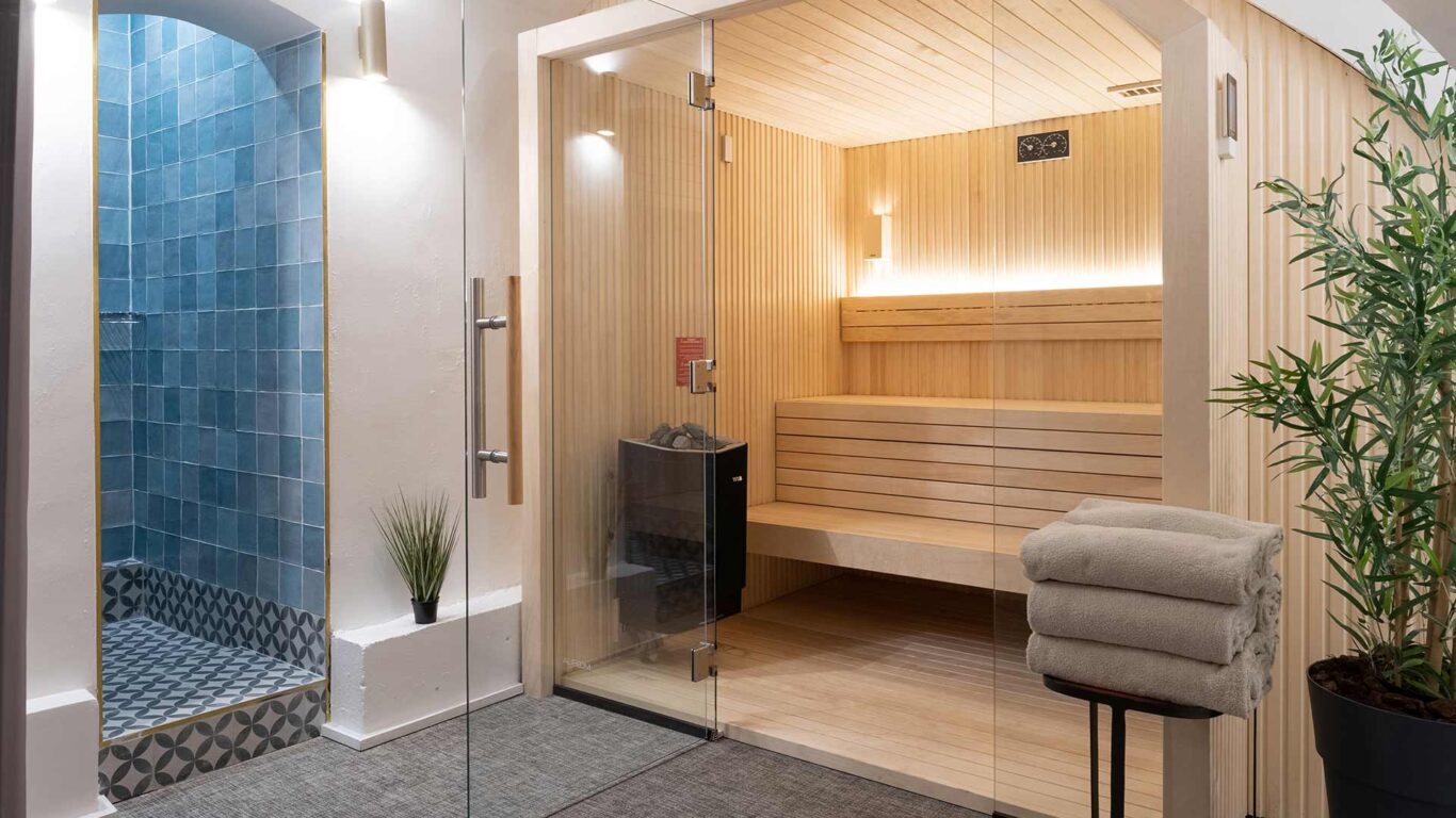 Vue sur le sauna de l'hôtel 34B.