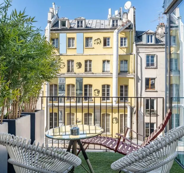 巴黎123塞巴斯托波尔酒店 (123 Sebastopol) 特权双人房外的阳台