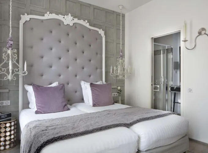 Lits jumeaux d’une Chambre Twin à l’Hôtel 123 Sébastopol