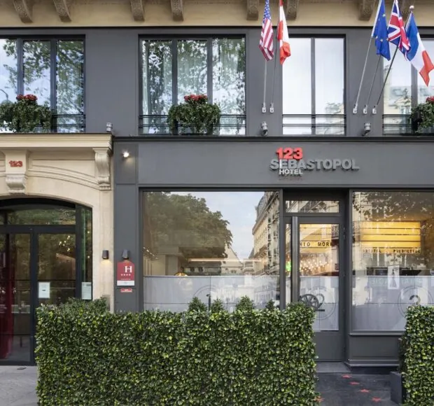 巴黎Astotel集团旗下的四星级Le 123塞巴斯托波尔酒店 (Le 123 Sébastopol) 外立面，位于第2区