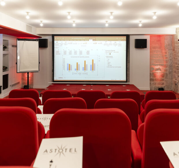 Tagungsraum „Gérard Oury“ im Hotel Le 123 Sébastopol in Paris, Theaterbestuhlung