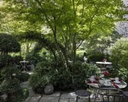 Jardin de 400 m² d’inspiration japonaise à l’hôtel Regent’s Garden à Paris, conçu par le paysagiste Xavier de Chirac
