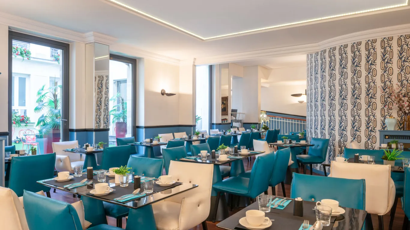 The Malte's breakfast room is a welcoming space where guests can enjoy a delicious buffet with a wide choice