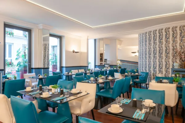 The Malte's breakfast room is a welcoming space where guests can enjoy a delicious buffet with a wide choice