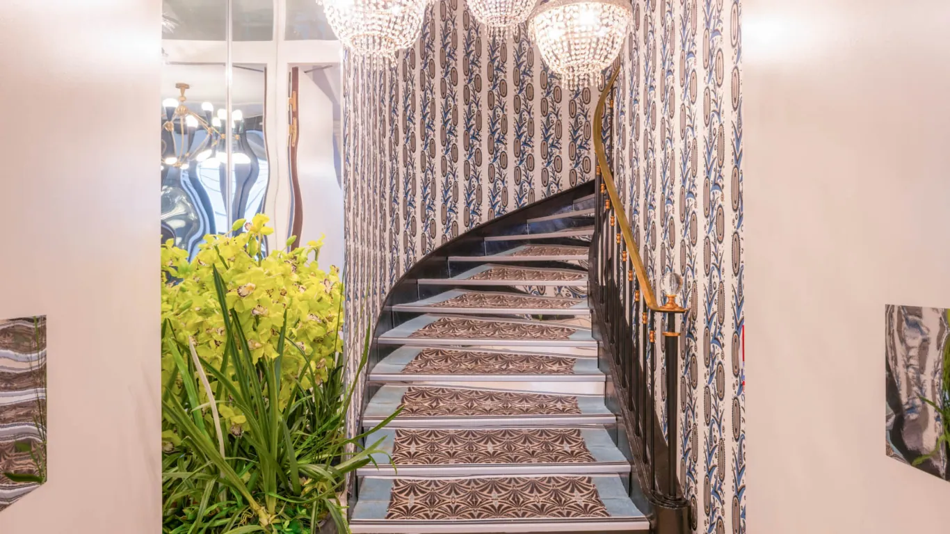 View of the stairs of the Malte Hotel