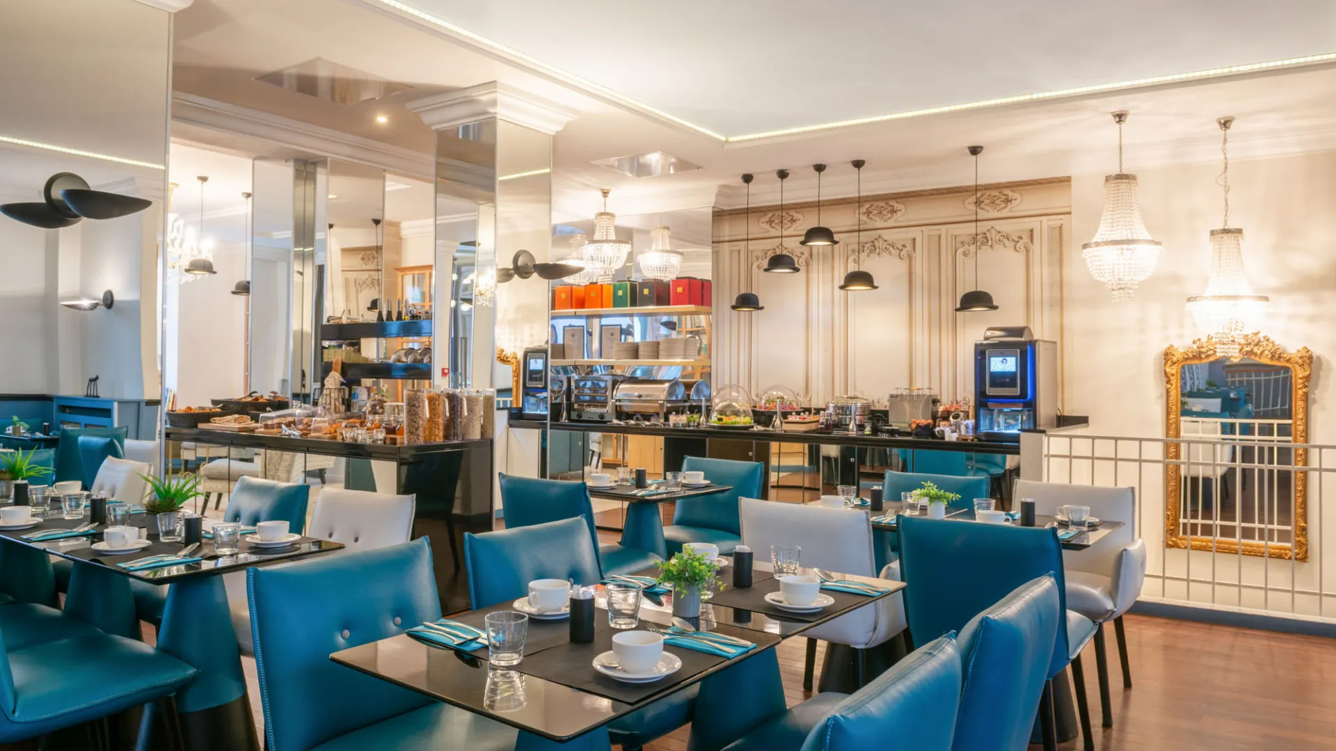 The Malte's breakfast room is a welcoming space where guests can enjoy a delicious buffet with a wide choice