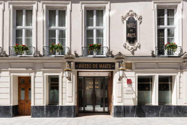 Exterior view of the façade of the 4-star Malte Hotel by the Astotel group in Paris, 2nd arrondissement